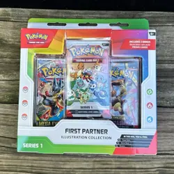 Pokemon TCG First Partner Illustration Collection Series 1 3 Packs English - Image 1