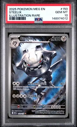 PSA 10 GEM MINT Steelix Mega Evolution Illustration Rare 2025 Pokemon 150/132 - Image 1