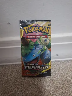Pokemon Sun and Moon TEAM UP lot of four EMPTY Packs - One of Each Art! - Image 4