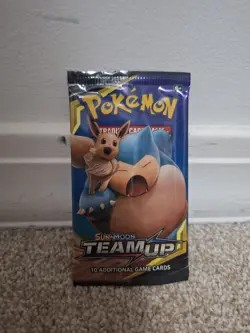 Pokemon Sun and Moon TEAM UP lot of four EMPTY Packs - One of Each Art! - Image 5