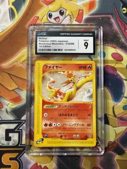 2002 POKEMON JAPANESE MOLTRES MYSTERIOUS MOUNTAINS 018/088 1ST ED CGC 9 - Image 1