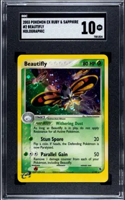SGC 10 GEM MINT Beautifly 2/109 Ex Ruby Sapphire Holo Rare Vintage 2003 Pokemon - Image 1