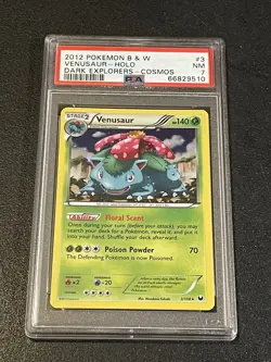 2012 Pokemon B&W Venusaur Holo #3 PSA 7 - Image 1