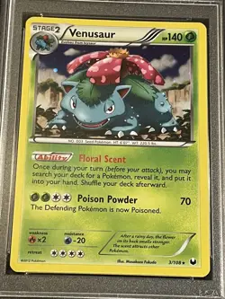 2012 Pokemon B&W Venusaur Holo #3 PSA 7 - Image 4