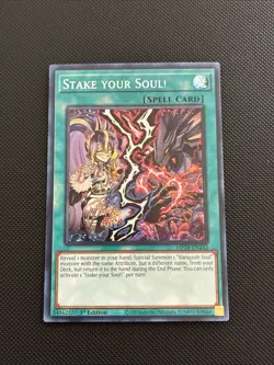 Stake your Soul! MP24-EN142 Prismatic Secret Rare 1st Ed Near Mint Yu-Gi-Oh! - Image 1