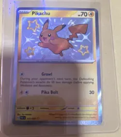 Pokemon Pikachu 131/091 SV Paldean Fates Shiny Rare Holo 70 HP - Image 1