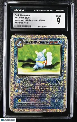 2002 Pokemon Legendary Collection Dark Wartortle Reverse Holo CGC 9 #39/110 - Image 1