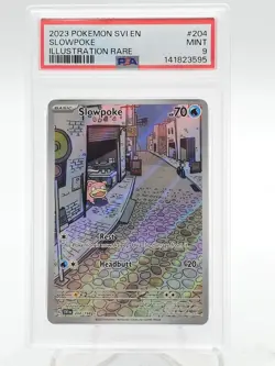 SLOWPOKE 2023 POKEMON SCARLET VIOLET ILLUSTRATION RARE #204/198 PSA 9 Q3628 - Image 1