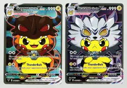 Pikachu Garrurumon, Greymon Pokemon/Digimon Cute Cosplay Doujin ACG HOLO Card - Image 1