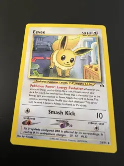 Eevee 38/75 Neo Discovery Unlimited 2001 Pokemon Card Uncommon NM - Image 1