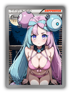 Iono Trading Card - Sexy Adult Anime Waifu Custom Made Trainer | Halloween - Image 1