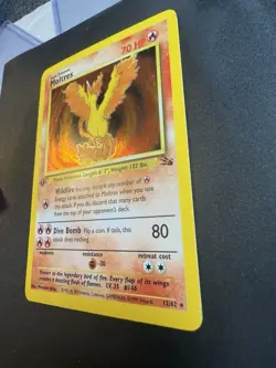 Pokemon TCG Moltres Holo Rare Card 12/62 Fossil 1st Edition LP - Image 2