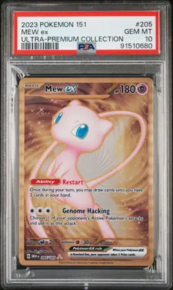 2023 Pokemon Mew ex Full Art 151 UPC Gold Metal Promo Card 205/165 PSA 10 GEM MT - Image 1