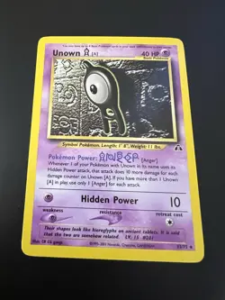Unown A 33/75 Neo Discovery Unlimited 2001 Pokemon Card Rare NM - Image 1