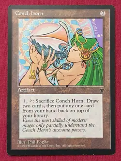 Magic The Gathering FALLEN EMPIRES CONCH HORN artifact card MTG - Image 1