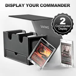 Card Deck Box for MTG, Double Storage Box with 2 Commander Display & 1 Dice Tray - Image 3