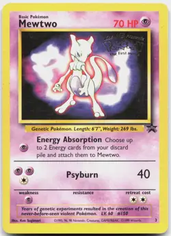 Mewtwo 3 Promo Wizards Black Star Promos Pokemon Moderately Played - Image 1