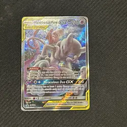 2019 Pokemon SM Black Star Promo Mewtwo & Mew GX #SM191 Full Art - NM/M - Image 1