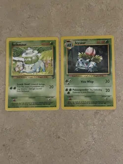 Pokemon TCG Base Set Bulbasaur & Ivysaur 1999 Vintage Cards Lot of 2 English - Image 1