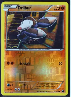 2012 POKEMON DRILBUR 55/108 DARK EXPLORERS- REVERSE HOLO -COMMON- NM - Image 1