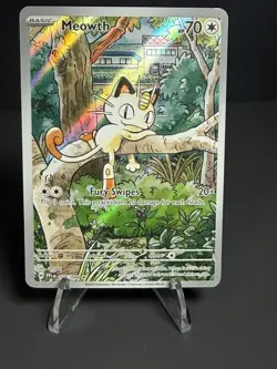 Pokemon TCG Meowth 106/094 Phantasmal Fates Illustration Rare Full Art Holo NM - Image 3