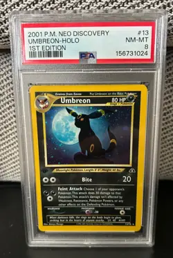 Pokemon Umbreon Neo Discovery 1st Edition Holo Rare #13 PSA 8 NEW CERT - Image 1