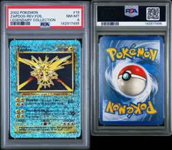 Zapdos Reverse Holo #19 2002 Pokemon Legendary Coll. PSA 8 - Image 3