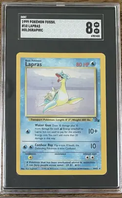 Pokemon 1999 Lapras Fossil Holo SGC 8 - Image 1