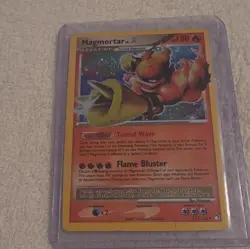 Pokemon Magmortar 130 HP Ultra Rare Mysterious Treasures 123/123 Lv.X Holo - Image 1
