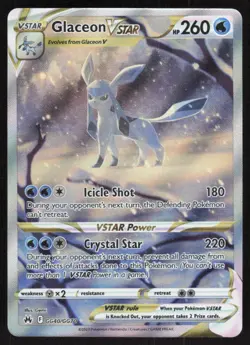 Glaceon VSTAR GG40/GG70 Holo VSTAR Rare Crown Zenith Galarian Gallery Pokemon NM - Image 1
