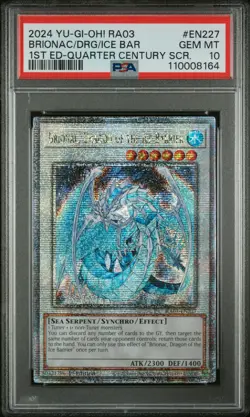 YU-GI-OH! RA03-QUARTER CENTURY BONANZA BRIONAC, DRAGON OF THE ICE BARRIER PSA 10 - Image 1