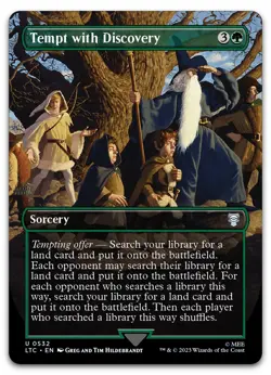 Tempt with Discovery (Borderless) #532 (NM) Lord of the Rings LTC Magic MTG - Image 1