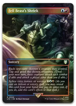 Fell Beast's Shriek (Borderless) #508 (Foil) NM Lord of the Rings LTC Magic MTG - Image 1