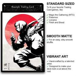 Kenichi – Shadow Clan Ninja [Black] – MTG Size – 100 Smooth Matte Card Sleeves - Image 2