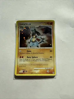 Pokemon TCG Lucario 6/130 Diamond and Pearl Holo Rare LP - Image 1