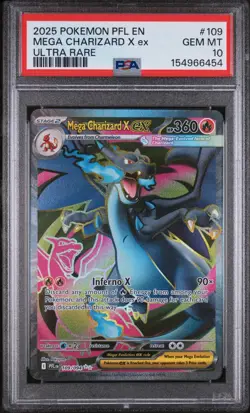Mega Charizard X EX 109/094 Ultra Rare PSA 10 Pokemon TCG Phantasmal Flames Eng - Image 1