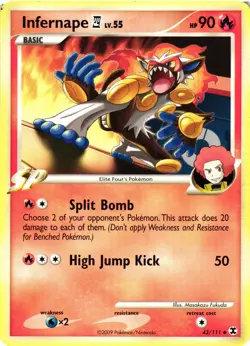 Pokemon TCG Infernape Normal Uncommon Rising Rivals 43/111 DMG - Image 1