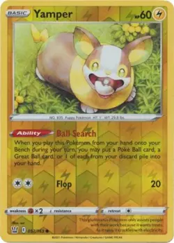 x4 Yamper - 052/163 - Common - Reverse Holo Pokemon SS05 Battle Styles M/NM - Image 1