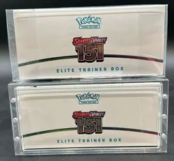 Lot of (2) Pokemon TCG 151 Elite Trainer Boxes SEALED w/Protectors - Image 3