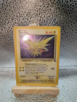 Pokemon TCG Zapdos 15/62 Fossil Holo Rare Basic 80 HP Unlimited Wotc 1999 - Image 1