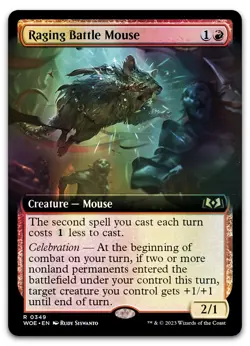 Raging Battle Mouse (Extended Art) #349 (Foil) LP Wilds of Eldraine Magic MTG - Image 1