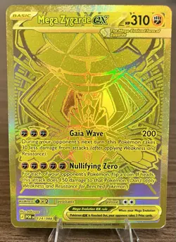 Pokemon TCG Mega Zygarde EX 124/088 Perfect Order Gold Hyper Rare NM - Image 1