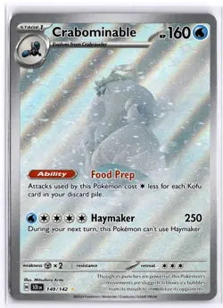 Pokemon TCG Stellar Crown Crabominable 149/142 Illustration Rare Holo NM - Image 1