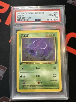 2000 POKEMON TEAM ROCKET ZUBAT 1st FIRST EDITION 70/82 PSA 10 GEM MINT - Image 1