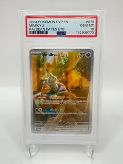 Pokemon Paldean Fates ETB Mimikyu 075 Black Star Promo PSA 10 Gem Mint - Image 1