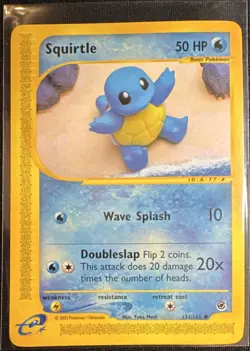 Pokemon Squirtle 131/165 Expedition Base Set Regular Common 50 HP 2002 English - Image 1