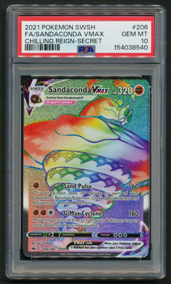 Sandaconda VMAX 206/198 Rainbow Secret Rare Pokemon 2021 Chilling Reign PSA 10 - Image 1