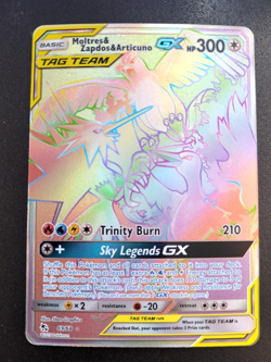 Hidden Fates: Moltres & Zapdos & Articuno GX Rainbow Secret Rare 69/68 NM - Image 1