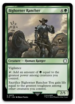 Bighorner Rancher #73 (LP) Fallout PIP Magic MTG - Image 1