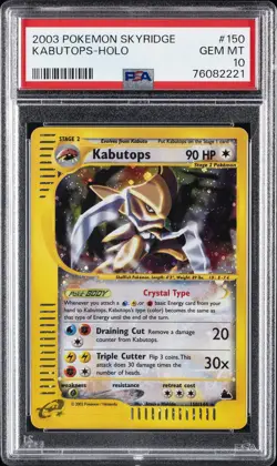 2003 POKEMON SKYRIDGE #150 KABUTOPS-HOLO PSA 10 - Image 1